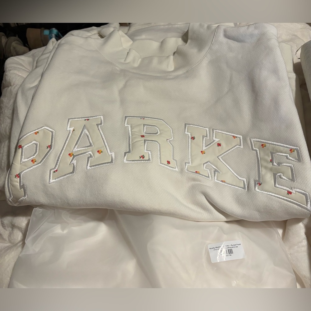PARKE Varsity Mockneck - Ivory & Sunset Floral (L/XL)